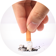 Putting out cigarette